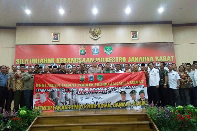 Silaturahmi Kebangsaan Tiga Pilar Jakarta Barat Deklarasi Pemilu Damai
