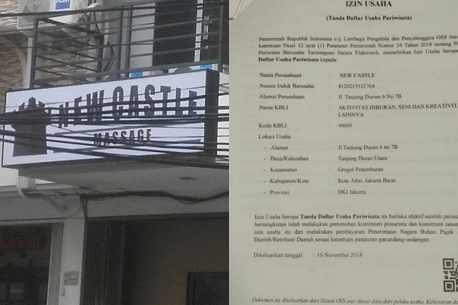Pemkot Jakarta Barat Diduga Asal Keluarkan Ijin New Castle Massage