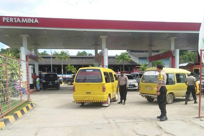 Polsek Sorong Kota Lakukan Pengamanan SPBU Coco Sorpus