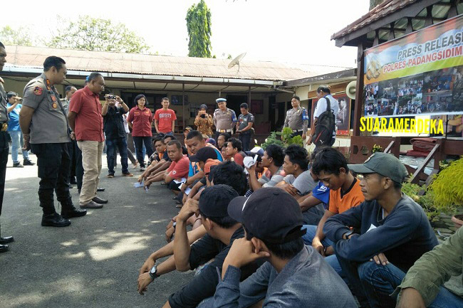 27 Juru Parkir Liar di Kota Padangsidimpuan Diboyong ke Polres