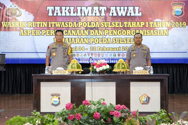 Kapolda Sulsel Buka Taklimat Awal Wasrik Rutin Itwasda 2019