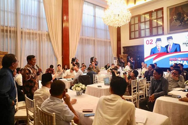 Undang Media Asing, Prabowo Paparkan Kecurangan Pilpres 2019