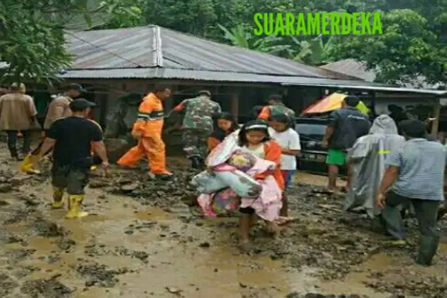 Banjir Bandang Hantam Desa Tarutung Baru Padangsidimpuan
