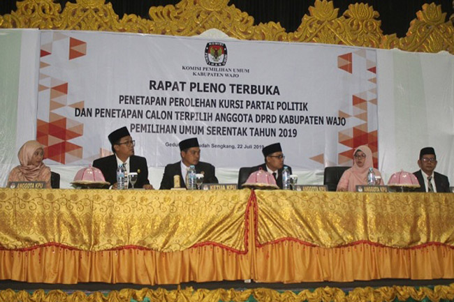 KPUD Wajo Gelar Rapat Pleno Terbuka Perolehan Kursi DPRD