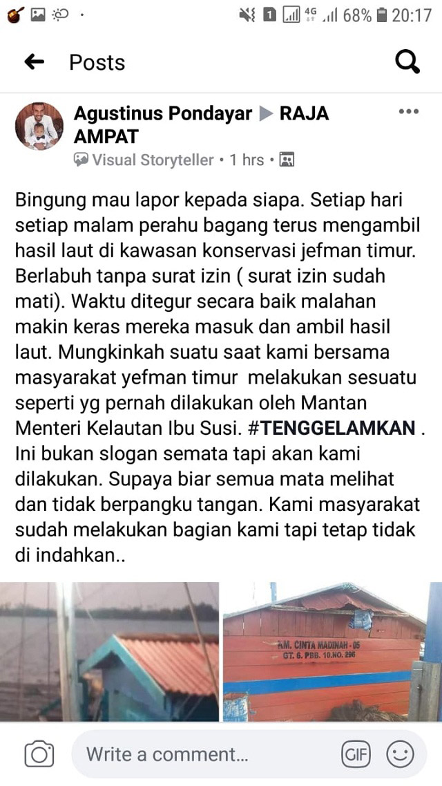 Perahu Bagan Misterius Muncul di Kampung Jefman Timur