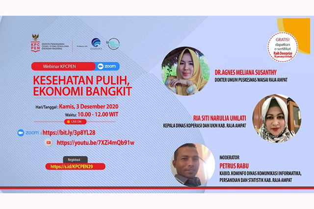 Komite Penanganan Covid Raja Ampat Gelar Webinar Kesehatan Pulih, Ekonomi Bangkit