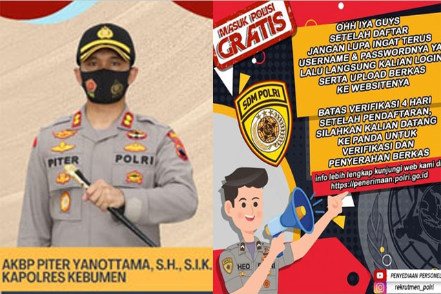 Kapolres Kebumen Tegaskan Penerimaan Polri Gratis