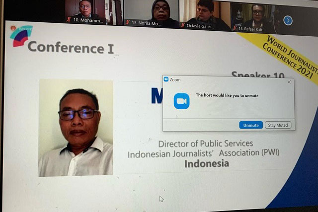 Delegasi PWI Pusat Paparkan Indonesian Press Road Map Against Covid-19 di Konferensi Wartawan se-Dunia