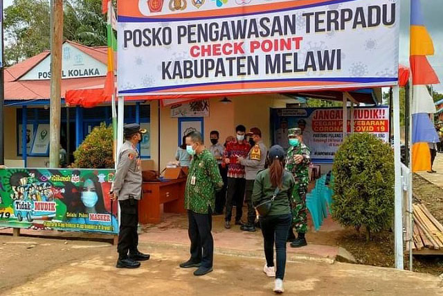 Check Point Covid-19 Melawi di Desa Batu Nanta Mulai Diberlakukan