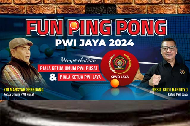 Anton Suseno vs Anang Sutriyono di Turnamen Tenis Meja Piala Ketum PWI Pusat Zulmansyah Sekedang