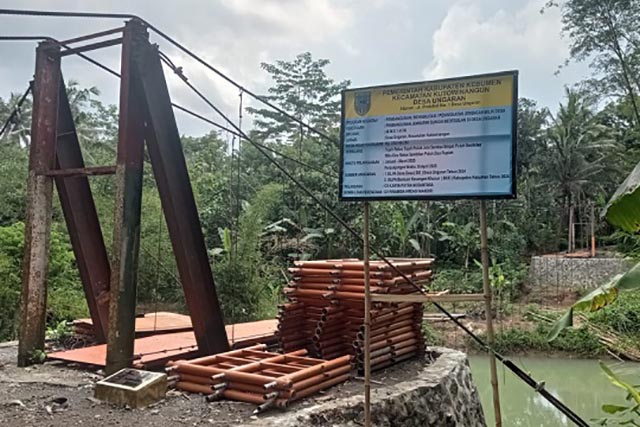 Proyek Jembatan Gantung Ungaran Terkendala Cuaca, Pemdes Minta Masyarakat Sabar