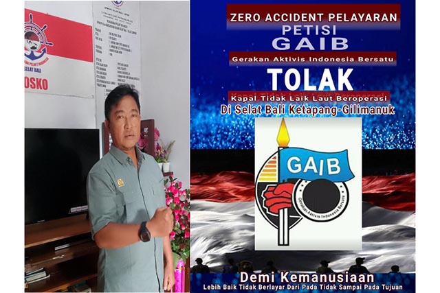 GAIB Buat Petisi Tolak Kapal Tak Laik Laut di Selat Bali